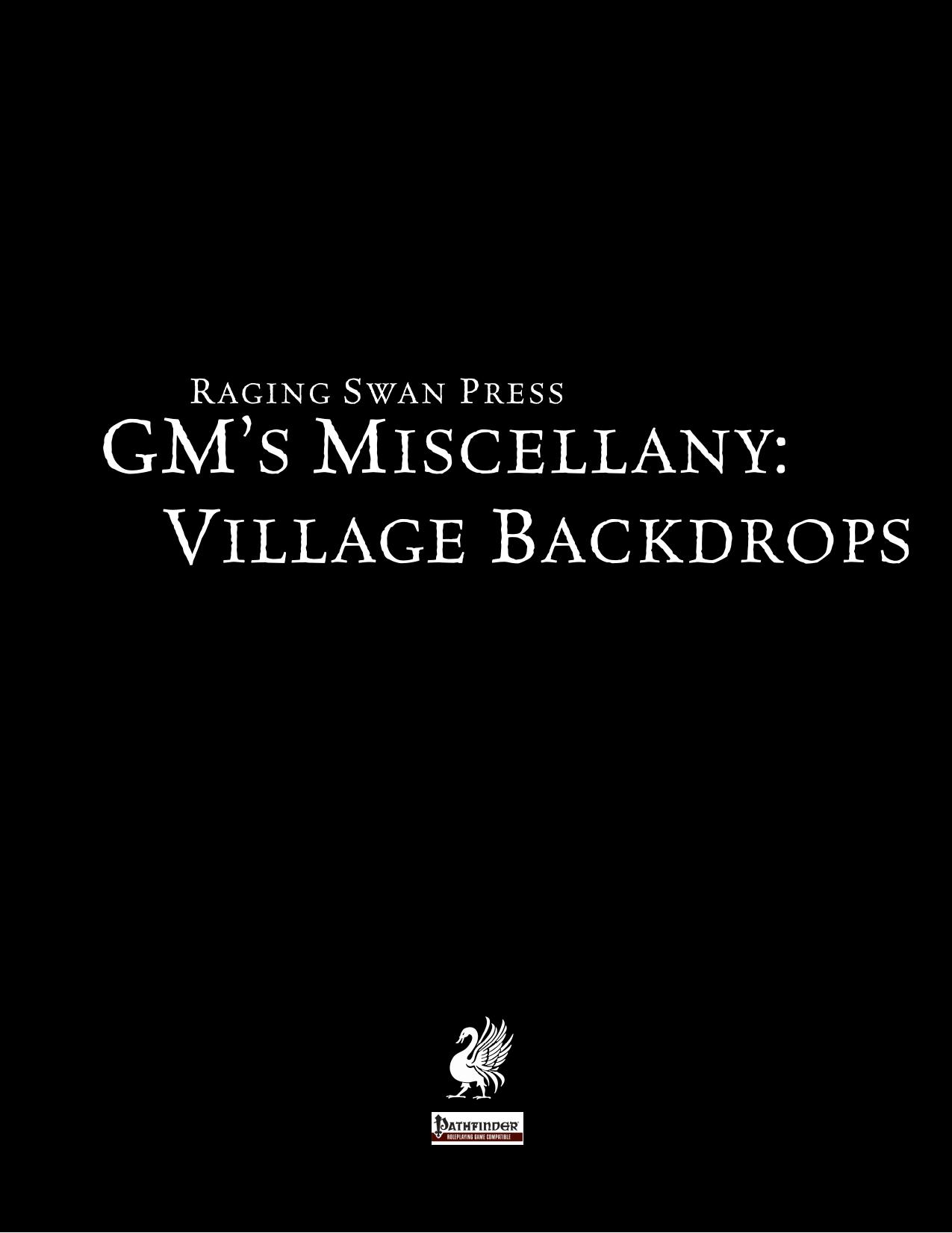 GM's Miscellany: Village Backdrops